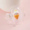 Cute transparent cartoon hair claw clip, mini plastic hair accessory with ice cream design. - Ice Cream Bear