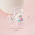Portable cute cartoon toothbrush protective cap transparent plastic travel storage clip 4.5cm - Bathing Bear