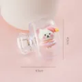 Transparent cute cartoon bear hair claw clip portable mini size storage clip daily accessory - Bear with Dress