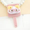 Schattige cartoon kat handmake-up spiegel met kam, roze draagbare cosmetische spiegel voor meisjes. - Kat met Bril / Roze