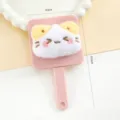 Schattige tekenfilm kat hand make-up spiegel draagbare compacte make-up spiegel roze - Kitten met gesloten ogen / Roze