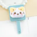 Leuke cartoon kat hand make-up spiegel draagbare cosmetische spiegel met pluche ontw - Lachende Kat / Blauw