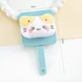 Schattige cartoon kat hand make-up spiegel en kam set, draagbare zakspiegel voor dagelijks. - Kitten met gesloten ogen / Blauw