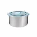 Stainless steel fresh-keeping box detail view, showing diameter and height dimensions. - Round Lid Food Storage Box 11.5*6