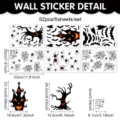 Pegatinas de pared de Halloween murciélago espeluznante casa encantada calcomanías PVC - 6 hojas