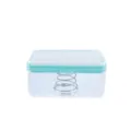 Multi-functional laundry soap box with roller and spring, transparent blue variant - Blue