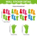 Colorful cartoon footprint wall stickers set, self-adhesive PVC decals for kids room decor. - Cartoon Colorful Footprint Style (UV26Y80683T_T) / 20x30cm (Set of 4 Sheets) / Colorful