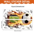 Adhesivo de pared de futbol 3D llama calcomania deportiva para habitacion infantil - 90x30cm 2 Piezas / UV26Y80674T_R