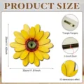 Sunflower wooden wall hanging detail showing 3D stereoscopic effect and size 30cm. - Pastoral Sunflower Style (Y26Y90278_Q) / 30x29cm