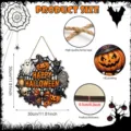 Targhetta appesa in legno di Halloween con zucca gatto nero, placca da parete festiva 30cm. - Stile Gatto Nero Zucca (Y26Y90390_Q) / 30*30*0.5cm
