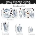 Halloween statische Fensteraufkleber weiße Geister Fledermaus PVC Party Deko Set. - Flacher Wandaufkleber (UV26Y80684S_R) / 60x40cm 2 Blätter