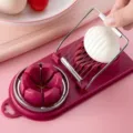 Multi-functional stainless steel egg slicer tool with kitchen egg cutter design for home cooking - Red Style / Red