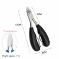 Stainless steel cuticle nipper toenail clipper professional paronychia trimming tool black - Black
