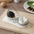 Stainless steel multi-functional egg slicer kitchen tool for fast slicing and sectioning. - White Style / White