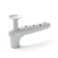 Grey silicone door handle cover anti-collision protector for bedroom safety use. - Gray