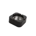 Black square ashtray with metal inner liner, modern desktop smoking accessory for home use. - Square / Black