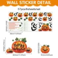 Set de pegatinas de pared de Halloween con calabazas y murciélagos, decoración de fiesta PVC. - 6 hojas