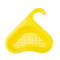 Swan Sink Drain Basket Plastic Corner Filter Hanging Storage Rack Kitchen Food Colander - Yellow
