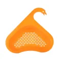 Swan sink strainer basket, orange plastic hanging kitchen corner fruit vegetable draining rack. - Orange