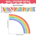 Bohemian rainbow wall sticker detail view, 8pcs 3sheets set showing dimensions clearly. - 8 Pieces/3 Sheets Per Set / Watercolor Geometric Rainbow Style (UV26Y80470)