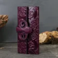 Genuine leather long wallet for women embossed floral vintage clutch purse card holder - Purple