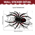Halloween arana escarlata ventana adhesivo estatico pared decoracion fiesta 40x60cm - 40*60cm