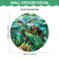 Vista detallada del adhesivo de pared de tortuga marina con diseño de vidrieras, película. - Estilo Tortuga Marina (UV26Y80507S_R) / 44x44cm
