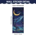 Starry night whale wall sticker, luminous window decor, 100x44cm size, 1pc per set. - Starry Whale Moon Style (UV26Y80497S_R) / 1 Piece/Pack