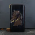 Genuine leather long wallet retro horse embossed zipper clutch bag for daily use. - Gray
