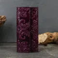 Genuine leather embossed long wallet for women, trifold large capacity clutch purse. - Purple