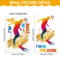 Aquarell Fußball Spieler Wandtattoo inspirierende Zitate Glas Fenster Aufkleber Deko - I'm In The Zone Stil (UV26Y80612S_R) / 60*40cm*1 Blatt