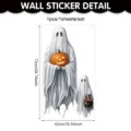 Halloween weiße Geist Kürbis Wandaufkleber, selbstklebende PVC Raumdekoration, 73x42cm. - 42x73cm (1 Blatt/Packung) / Großer und Kleiner Geist Stil (UV26Y80610T_R) / Statischer Aufkleber