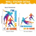 Aquarell Fußballspieler Wandaufkleber abnehmbare Vinyl Glasfenster Aufkleber Dekoration - A-Game Stil (UV26Y80613S_R) / 60*40cm*1 Blatt