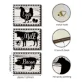 Vintage Boerderij Dieren Houten Borden Zwarte Silhouet Wanddecoratie Keuken Woonkamer - Boerderijdier Borden Set (Y26Y90219_Q) / 3-delige set