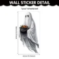 Halloween weiße Geist Wandaufkleber PVC selbstklebend Heimdekoration 84x42cm Party Requisite - 42x84cm (1 Blatt/Packung) / Geist-Kürbis-Stil (UV26Y80608T_R) / Statischer Aufkleber