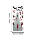Gruselige Halloween weiße Geist Wandaufkleber selbstklebende PVC Folie für Raumdekoration. - 70x32cm (1 Blatt/Packung) / Geist Fledermaus Blutfleck Stil (UV24Y12269) / Statischer Aufkleber