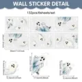 Halloween süße Geist Wandsticker Set, 6 Bogen 132 Stk selbstklebende PVC Dekoration Zimmer. - 20x30cm (6 Blatt) / Halloween Weißer Geist Stil (UV26Y80729S_T) / Statischer Aufkleber