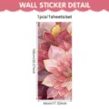 Blumen Glas Wandaufkleber rosa gold florale dekorative Aufkleber 100x44cm Zimmer - Rosa Lila Gold Blumen (UV26Y80505S_R) / 44*100cm*1 Blatt