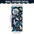 Blau-weiße Blumen Wandaufkleber Glasfenster Dekorative Aufkleber 100x44cm Landhausstil - Blau-Weiße Blumenranke (UV26Y80492S_R) / 44*100cm*1 Blatt