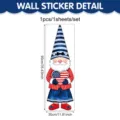 American Independence Day patriotic gnome wall sticker, 90x30cm window decal for holiday decor. - 1 Piece / 90*30cm / UV26Y80562S_R