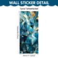 Blue crystal prism wall sticker self adhesive glass window film geometric decor 100x44cm - 44*100cm*1 Sheet / Blue Prism (UV26Y80496S_R)
