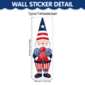 American Independence Day patriotic gnome wall sticker, 90x30cm window decal for holiday decor. - 1 Piece / 90*30cm / UV26Y80561S_R