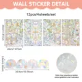 Ensemble de stickers de fenetre laser vague prisme colore, film decoratif en verre. - Motif de Vagues Colorées (CT26T60347L_T) / 20x30cm (4 Feuilles)