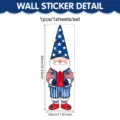 American Independence Day Gnome Wall Sticker Patriotic Starry Hat Window Decal Home Decor - 1 Piece / 90*30cm / UV26Y80563S_R