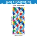 Blue prism geometric glass window sticker, removable static cling film, size 100x44cm. - 44*100cm*1 Sheet / Multicolor Geometric (UV26Y80488S_R)