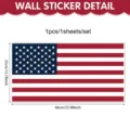 US national flag wall sticker PVC window decal for Independence Day decoration 35x66cm - Flat Wall Sticker (UV26Y80406S_R) / 66x35cm (1 Sheet)