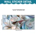 Geometric abstract stained glass window film detail showing 45x100cm static cling size. - Colorful Leaf Style (UV26T60200S_R) / 100*45cm