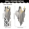 Halloween gruselig Geist Wandaufkleber Fledermaus PVC Aufkleber Party Fenstermotiv - 90x30cm (1 Blatt/Packung) / Kerzenständer-Geist-Stil (UV26Y80539T_R) / Statischer Aufkleber