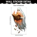 Halloween ghost wall sticker with burning book design, self-adhesive PVC spooky decor for party windows. - Ghost Reading Single Sheet Style (UV26Y80609T_R)