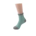 Fuzzy plush cozy winter crew socks for women, thick warm home sleep socks in mint green. - One Size / Light Lake Green